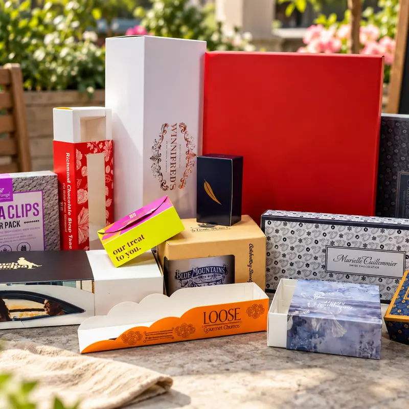 Printed retail boxes and cartons for food and gift brands
