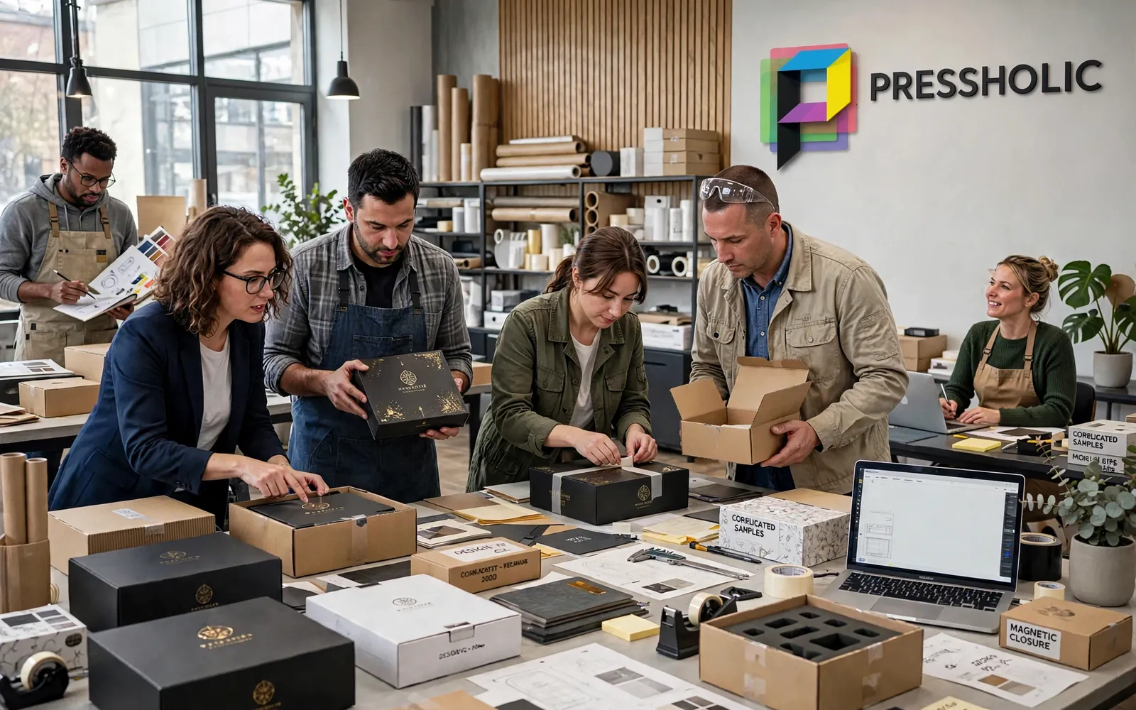 The Pressholic team reviewing box samples