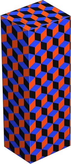 Tall blue patterned tuck end box