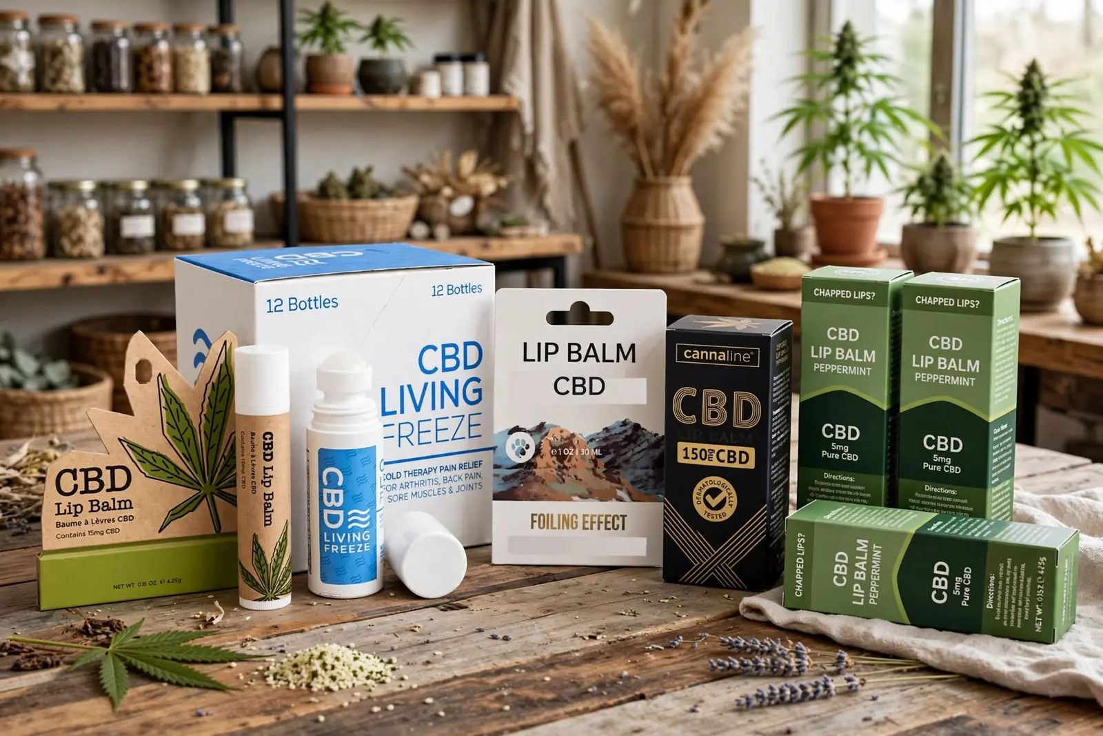 Custom CBD Lip Balm Boxes in a range of printed designs