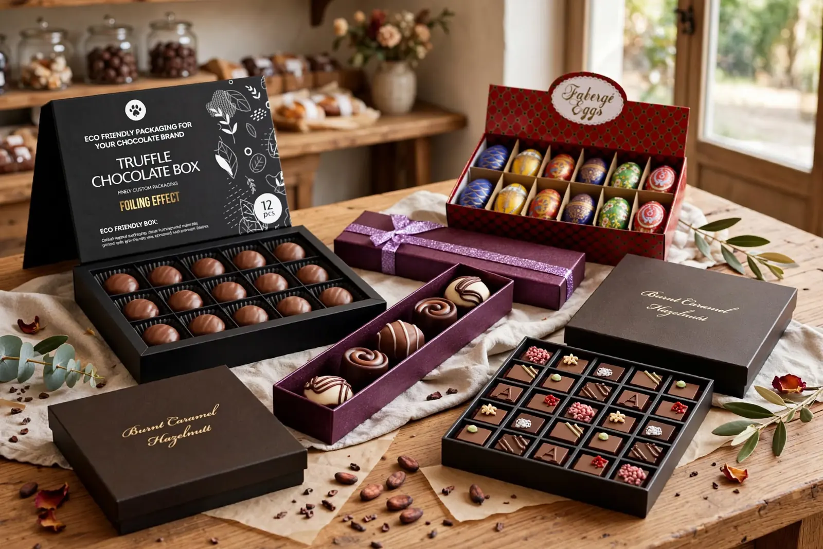 Custom Chocolate Boxes in a range of printed designs