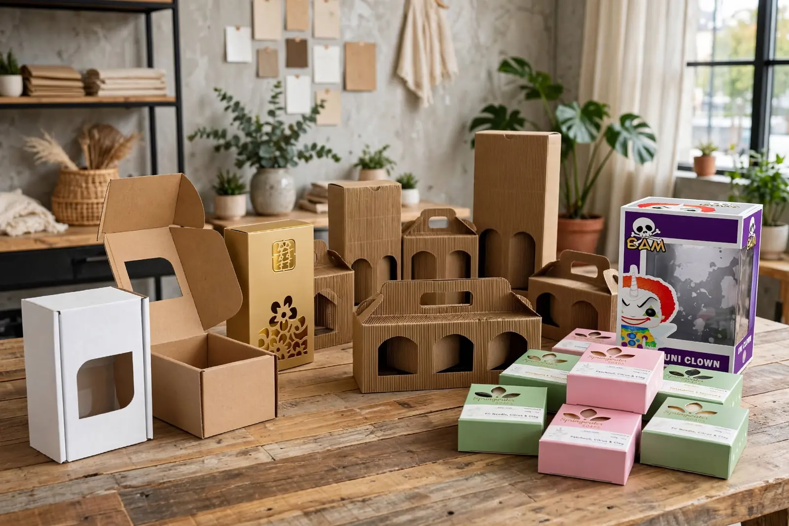 Custom Die Cut Boxes in a range of printed designs