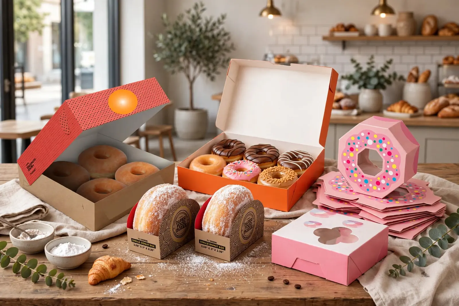 Custom Donut Boxes in a range of printed designs