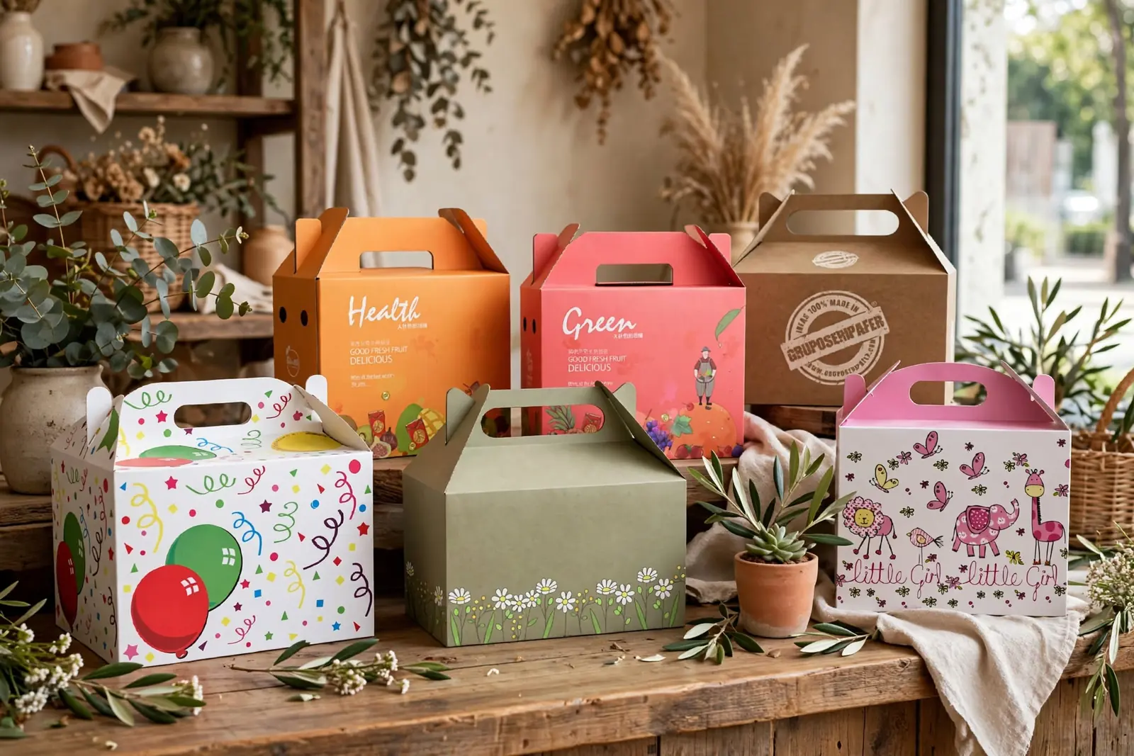 Custom Gable Boxes in a range of printed designs