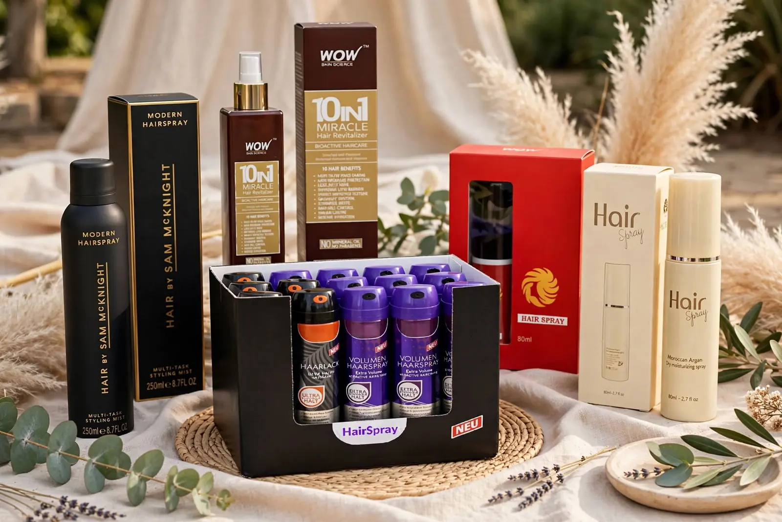 Custom Hair Spray Boxes in a range of printed designs
