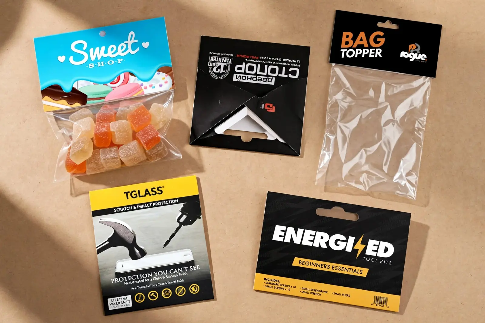 Custom Header Cards in a range of printed designs