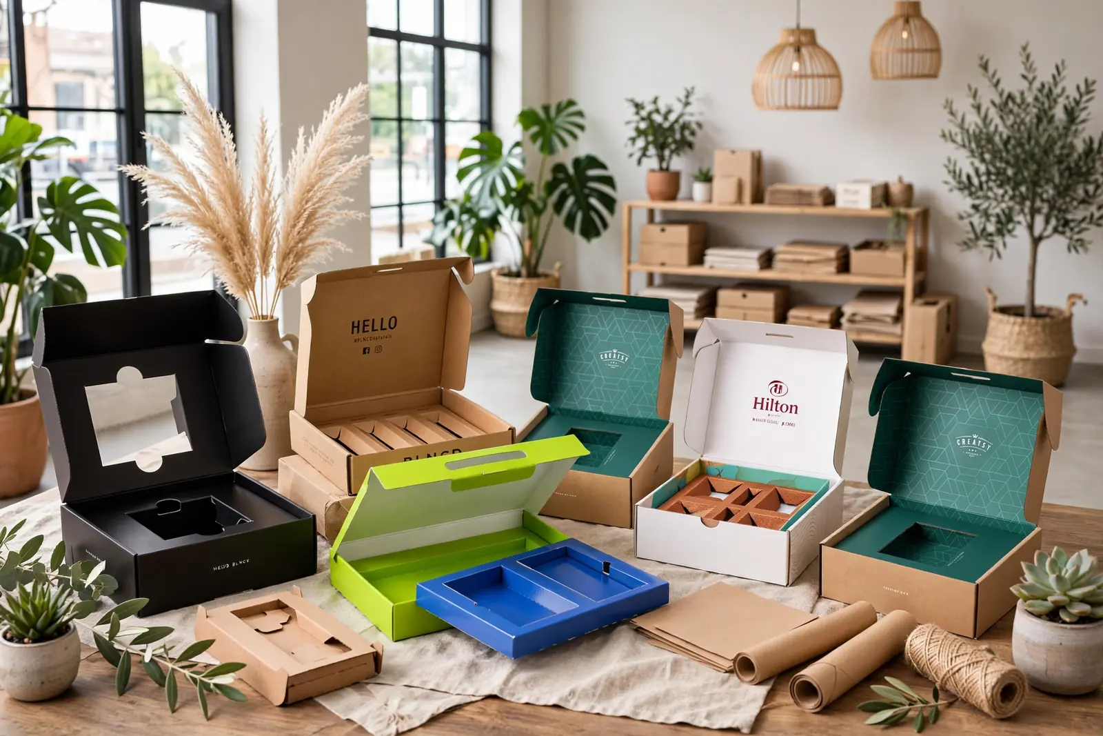 Die-cut inserts holding products inside printed boxes
