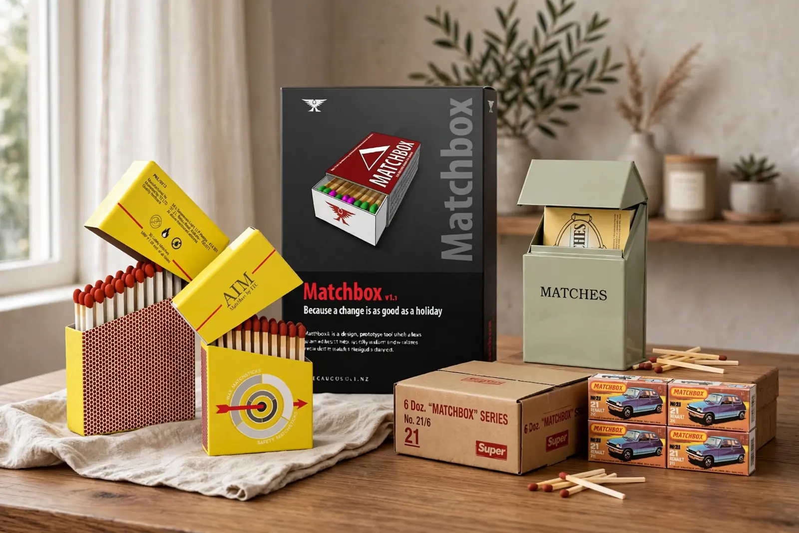 Custom Match Boxes in a range of printed designs