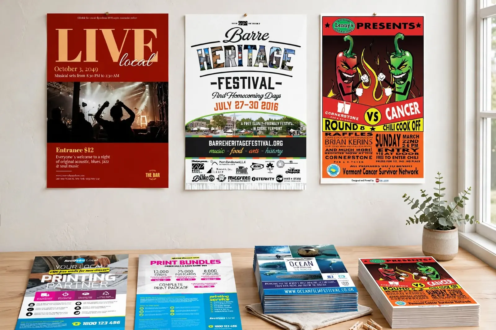 Custom Posters & Flyers in a range of printed designs