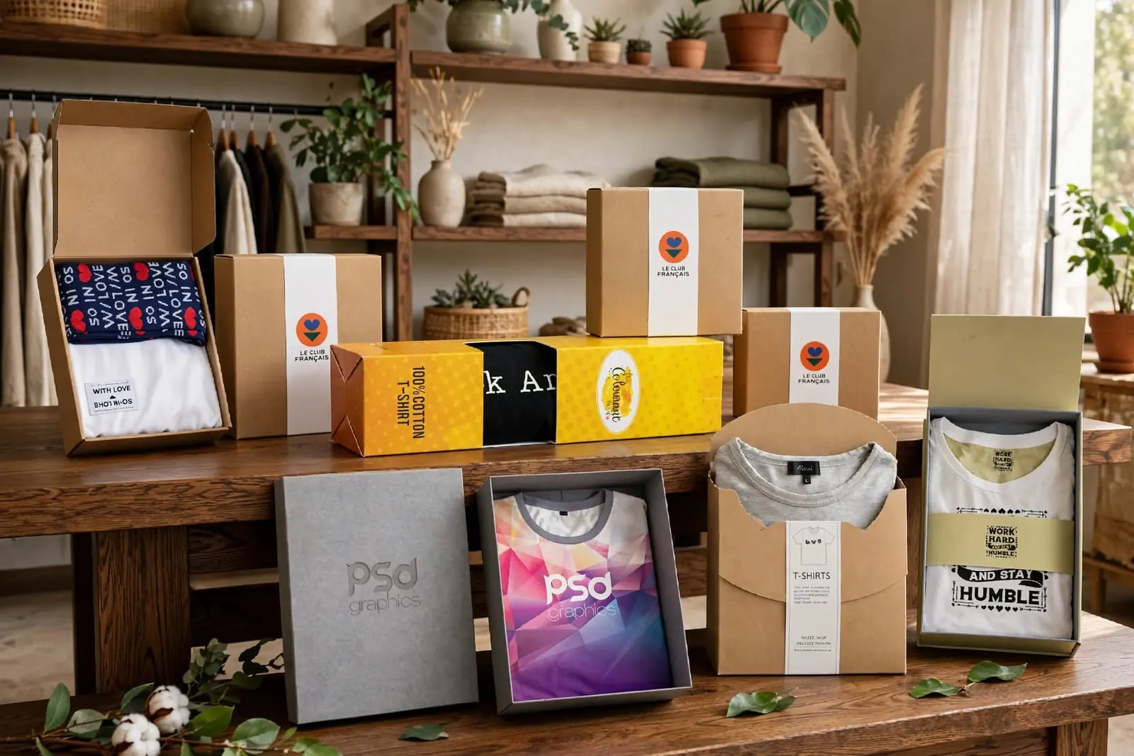 Custom Shirt Boxes in a range of printed designs