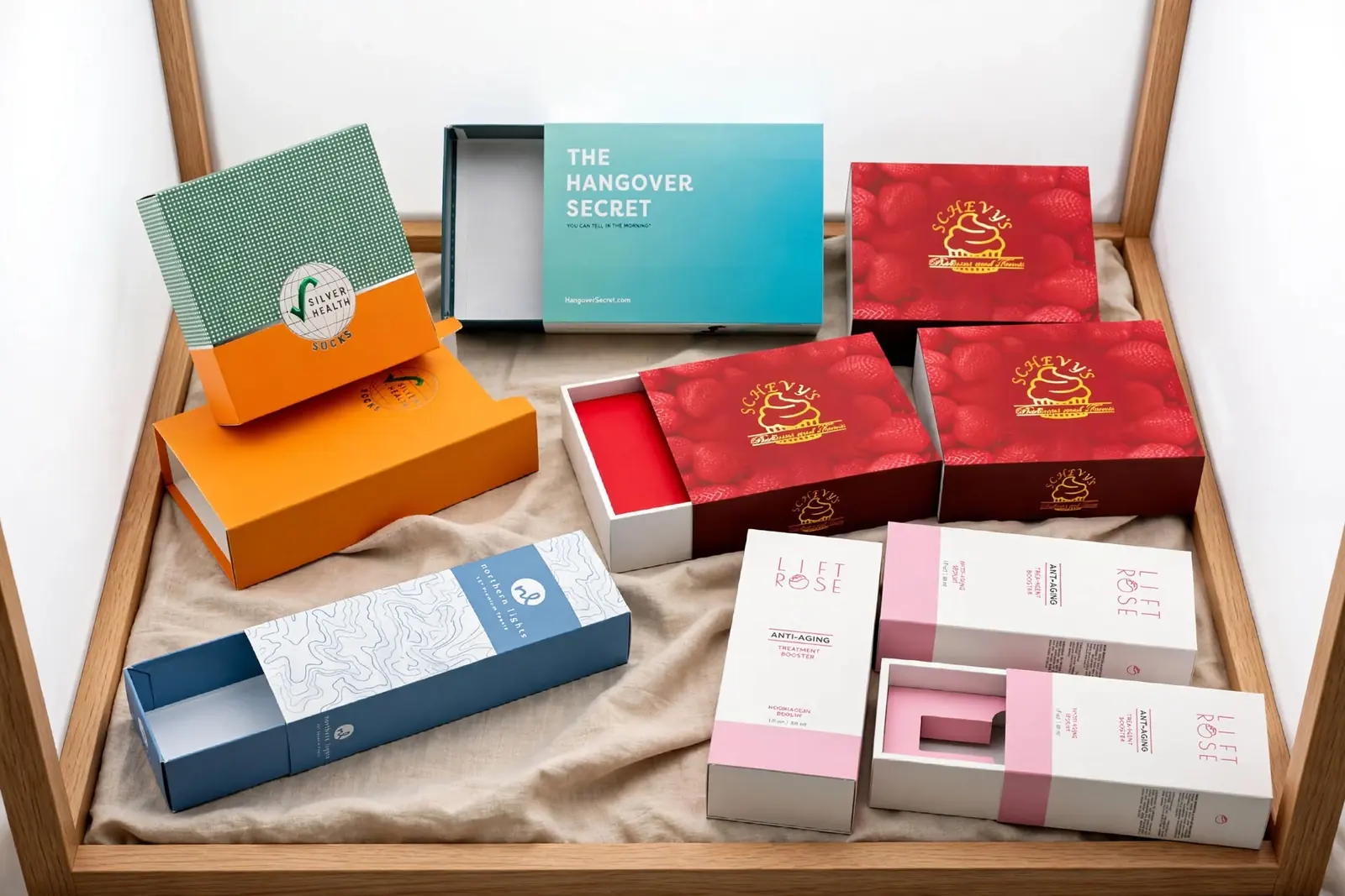 Custom Sleeve Boxes in a range of printed designs