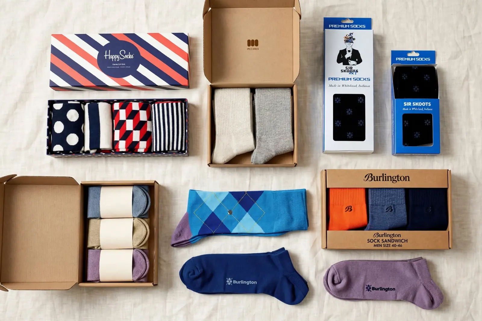Custom Socks Boxes in a range of printed designs