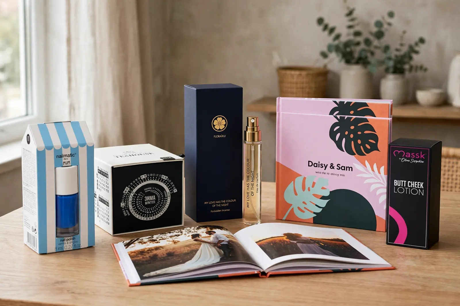 Custom Soft Touch Boxes in a range of printed designs