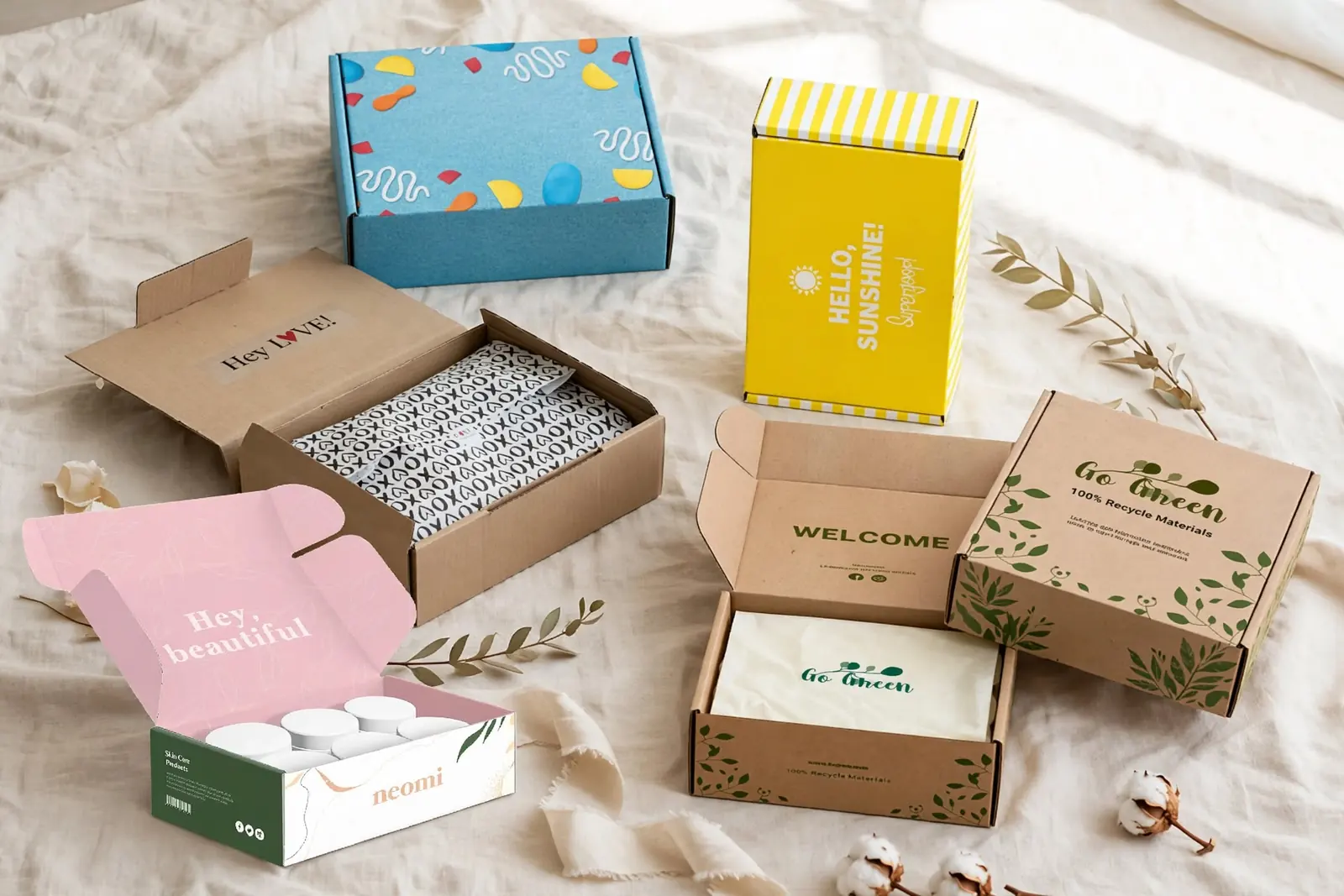 Custom Subscription Boxes in a range of printed designs