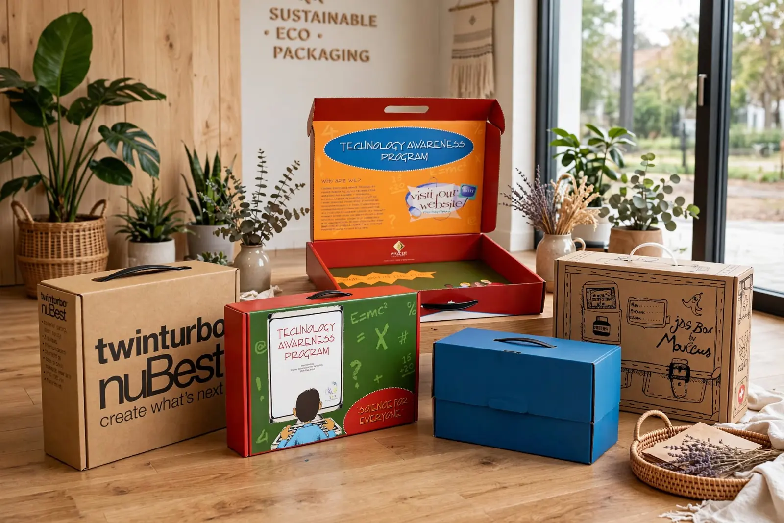 Custom Suitcase Boxes in a range of printed designs