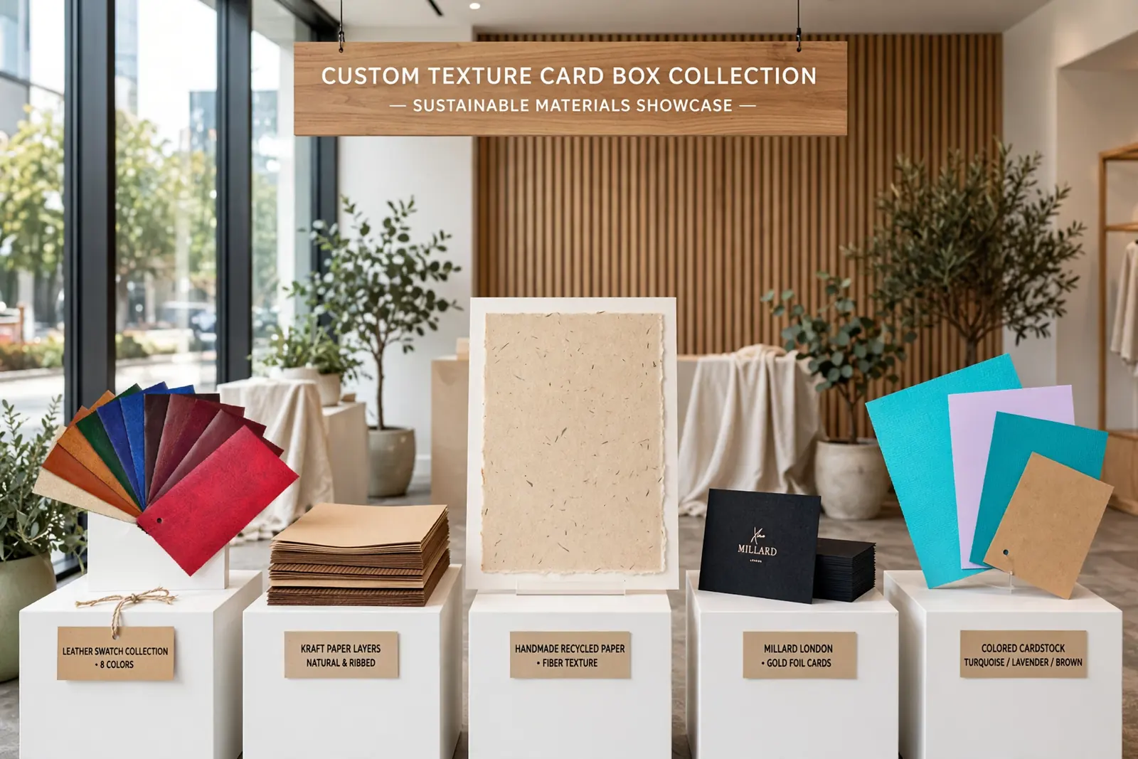 Custom Texture Card Boxes in a range of printed designs
