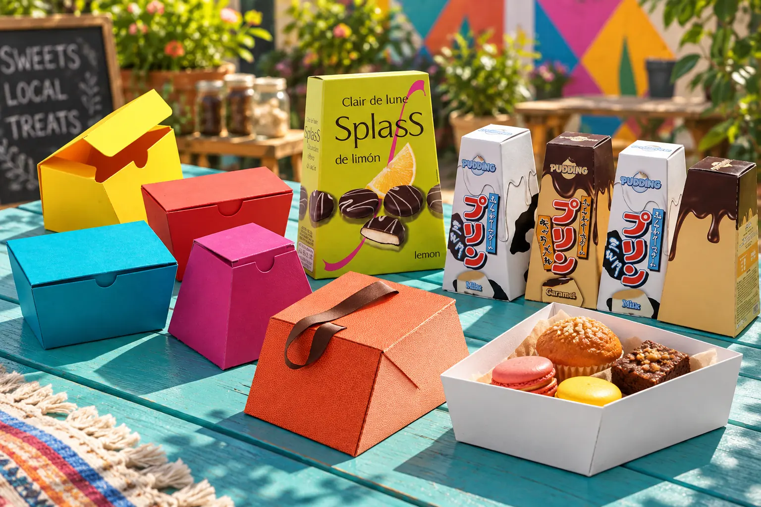 Custom Trapezium Boxes in a range of printed designs