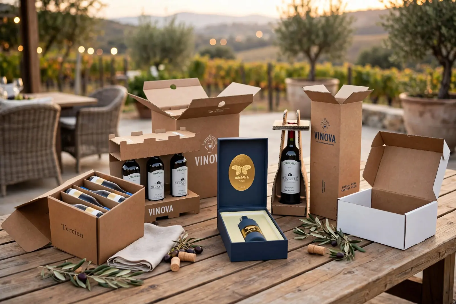 Custom Wine Shipper Boxes in a range of printed designs